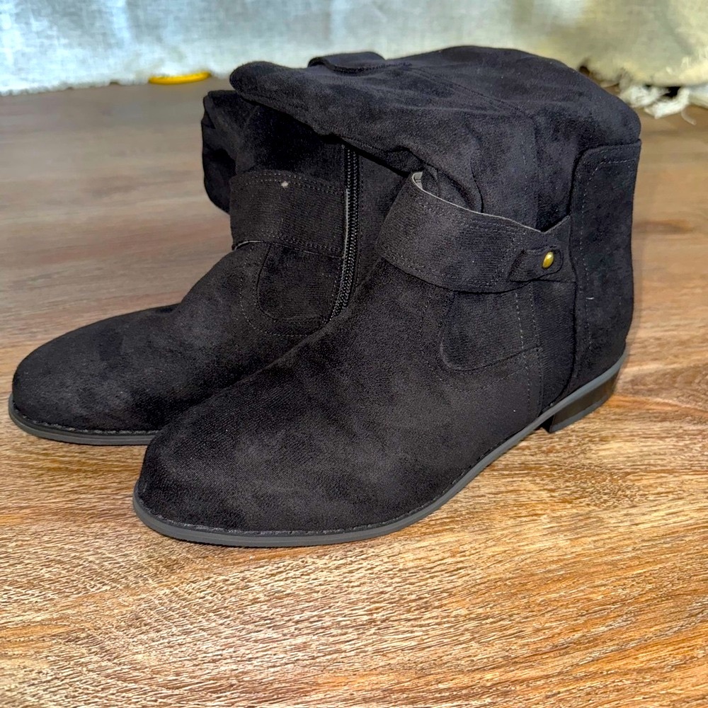 Brand New Black Suede Ankle Boots
